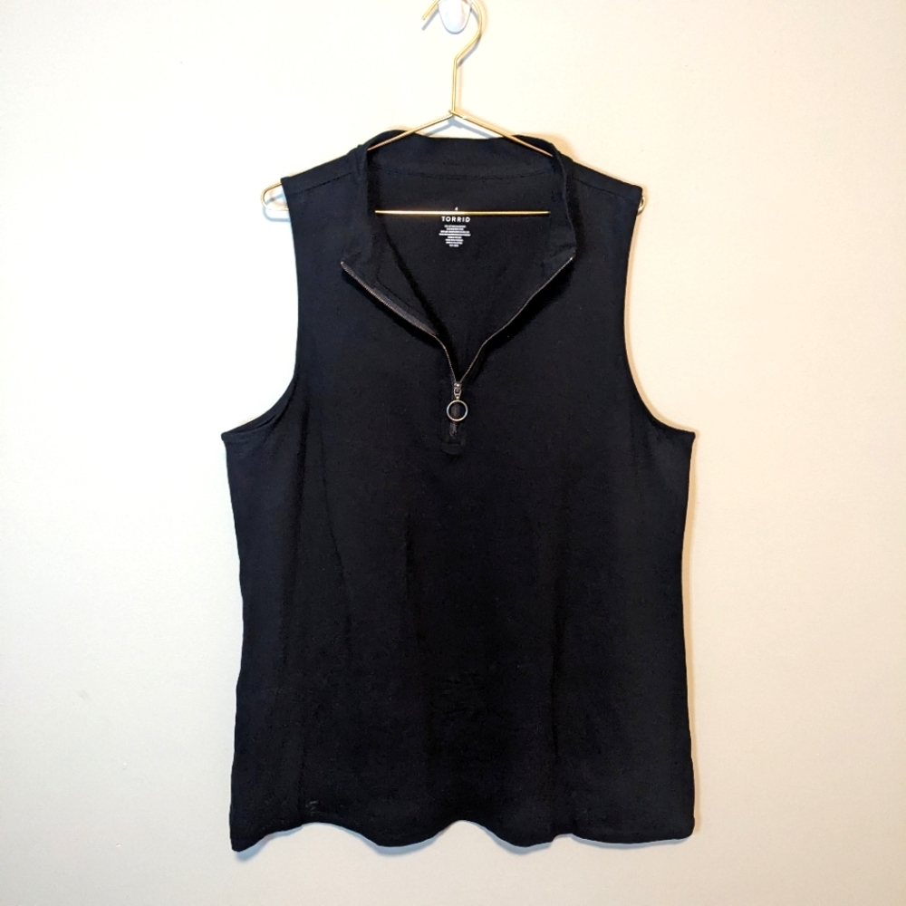 Torrid Black Half Zip Tank Top, size 4X